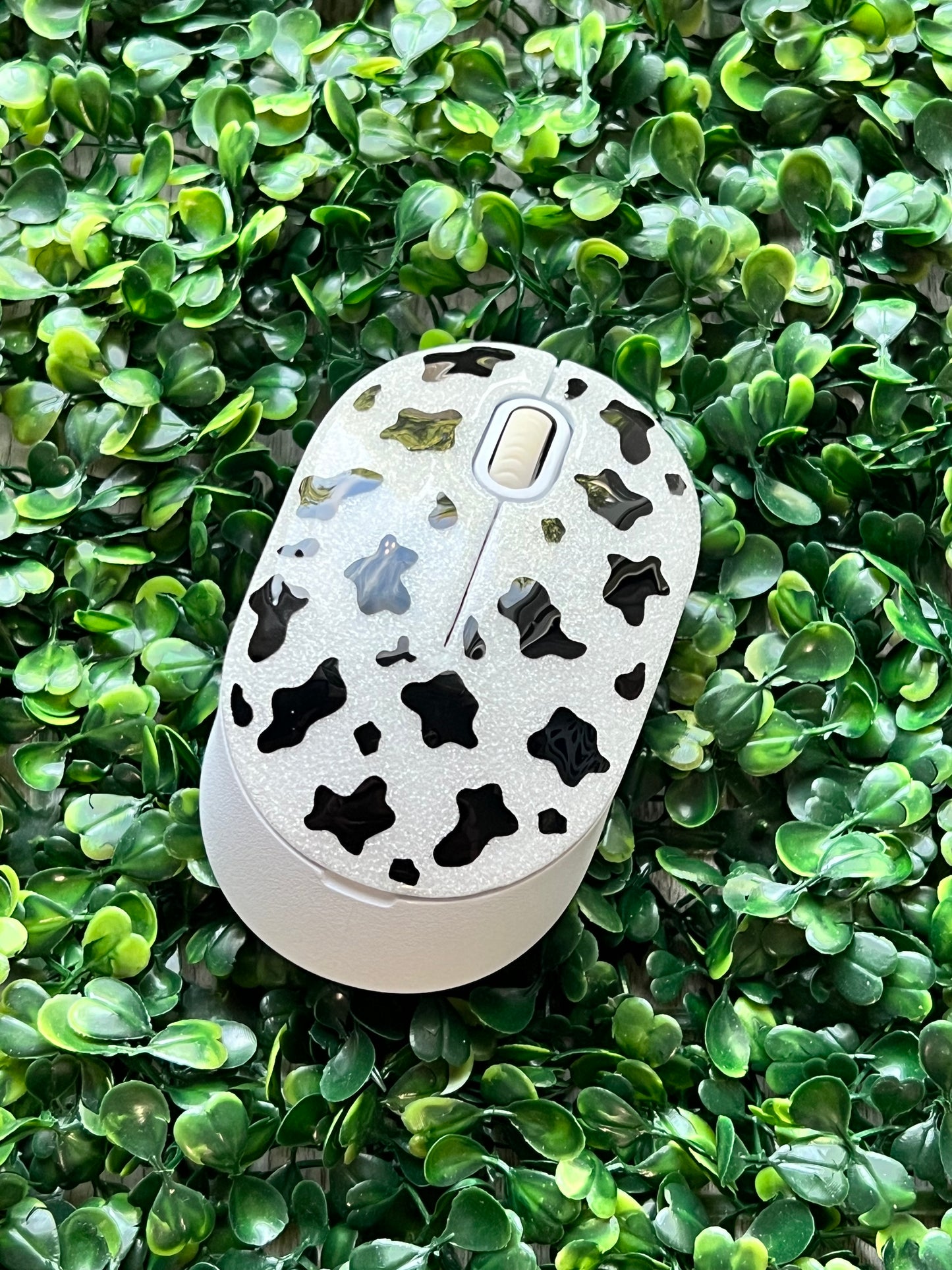Cow Wireless Glitter Mouse