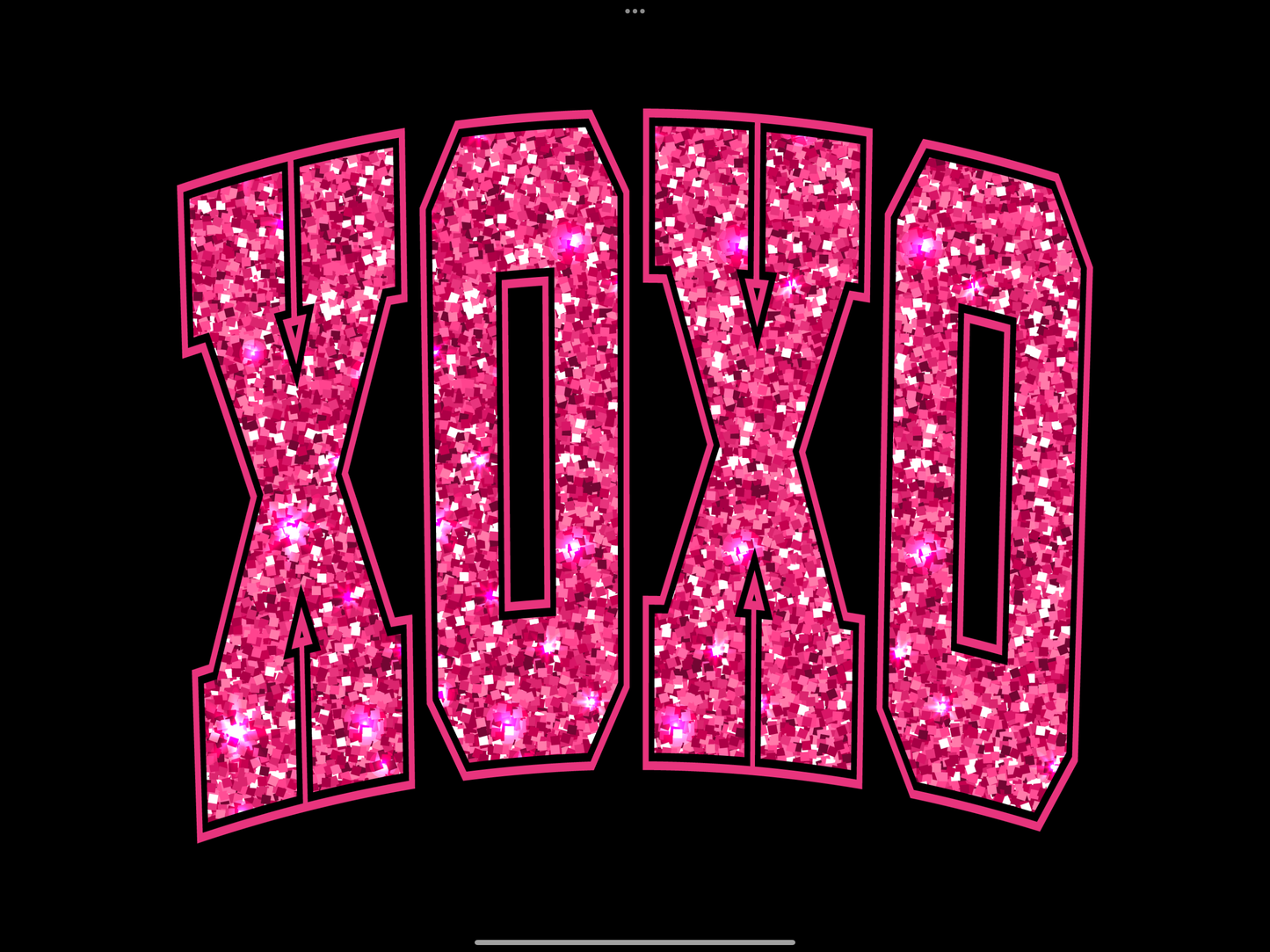 T-Shirt Sublimation Print - XOXO glitter