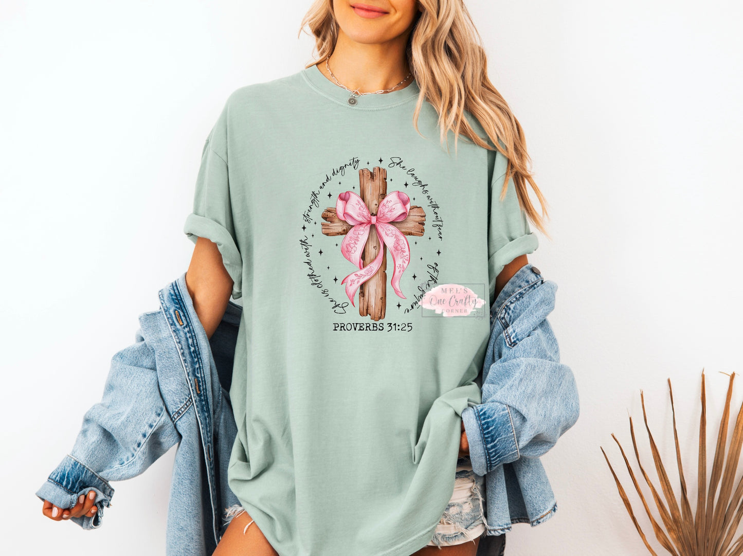 PROVERBS Cross Pink Coquette Bow Shirt