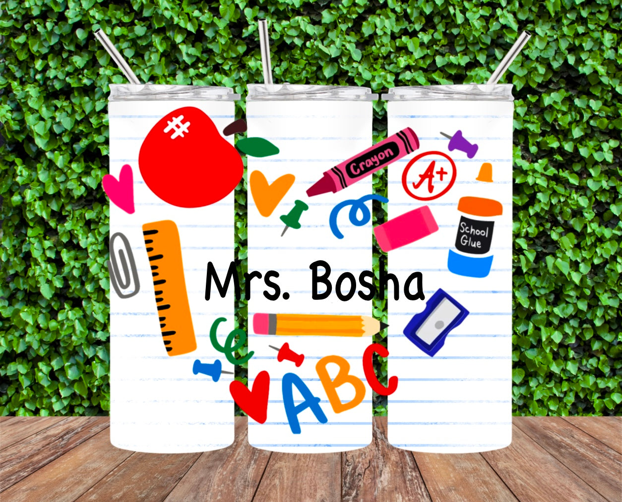 Personalized Binder Paper Tumbler