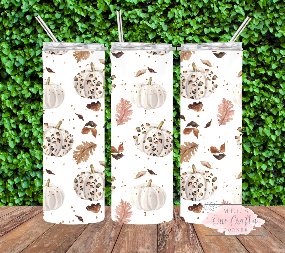 Sublimation Print Tumbler Wrap - Transparent Pumpkin