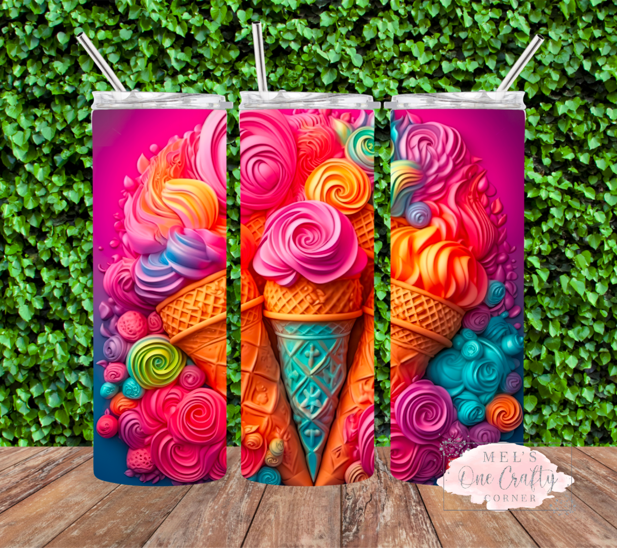 Sublimation Print Tumbler Wrap - Ice Cream