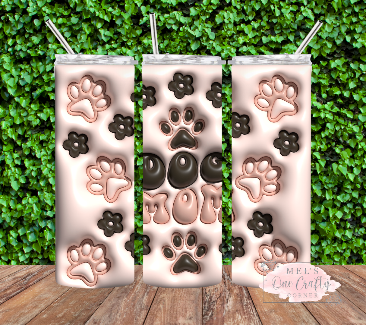 Sublimation Print Tumbler Wrap - Puff Dog Mom