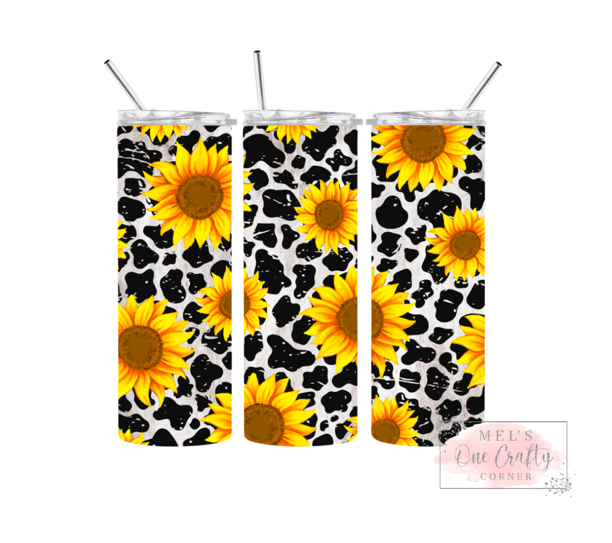 Sublimation Print Tumbler Wrap - Sunflower cow
