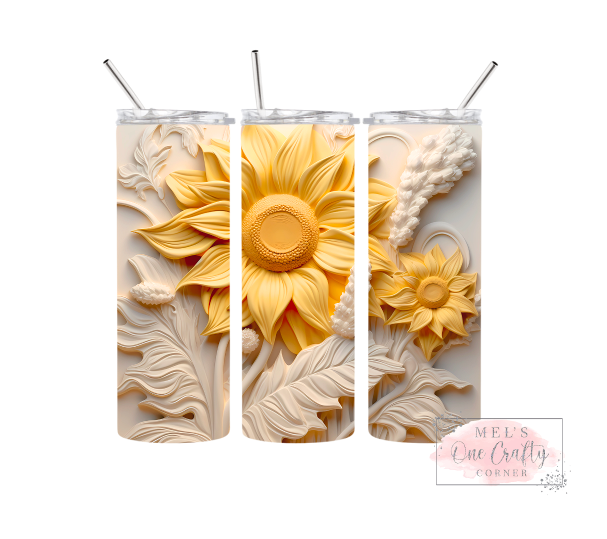 Sublimation Print Tumbler Wrap - Clay Sunflower