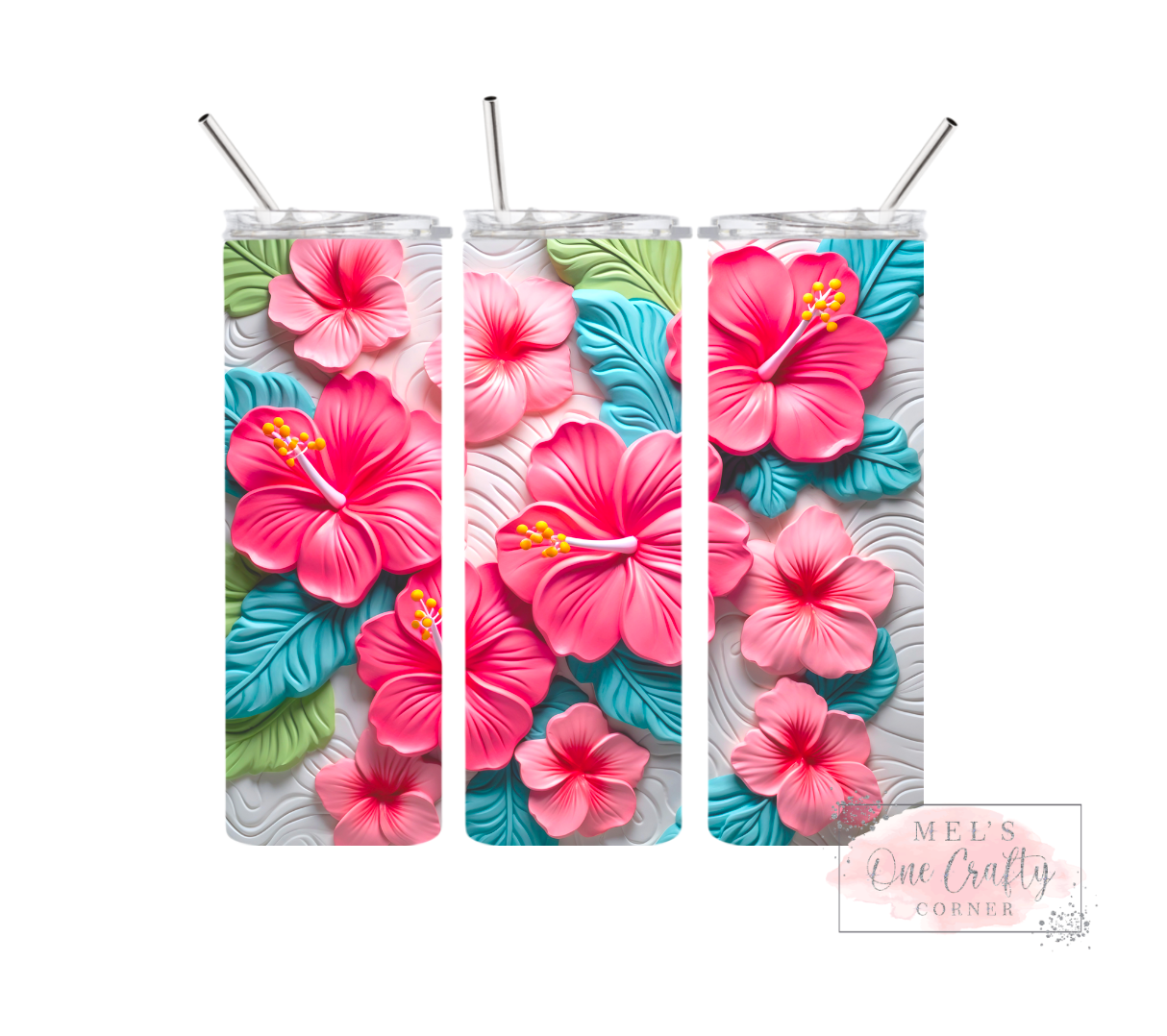 Sublimation Print Tumbler Wrap - Hibiscus