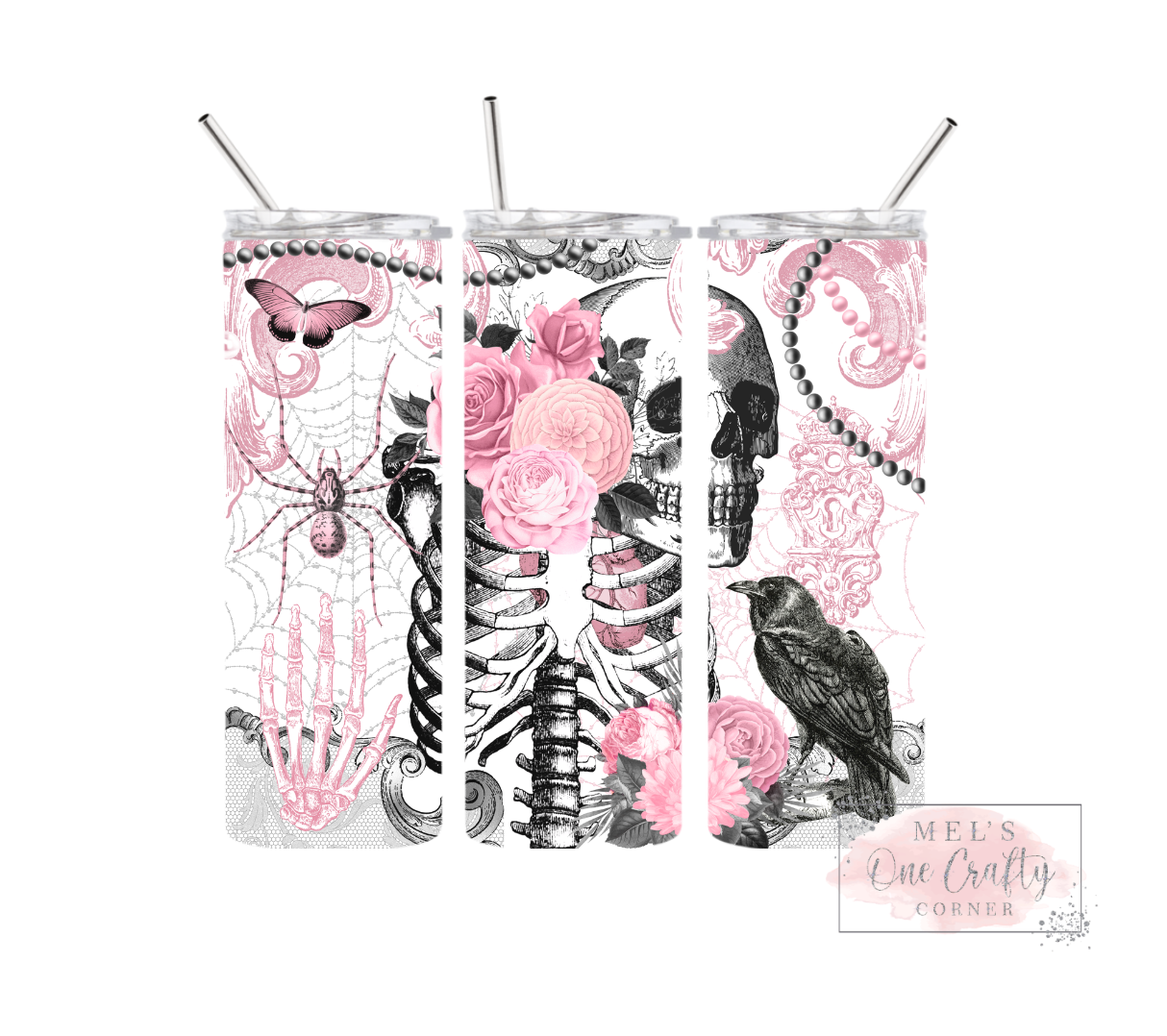 Sublimation Print Tumbler Wrap - Gothic Skull