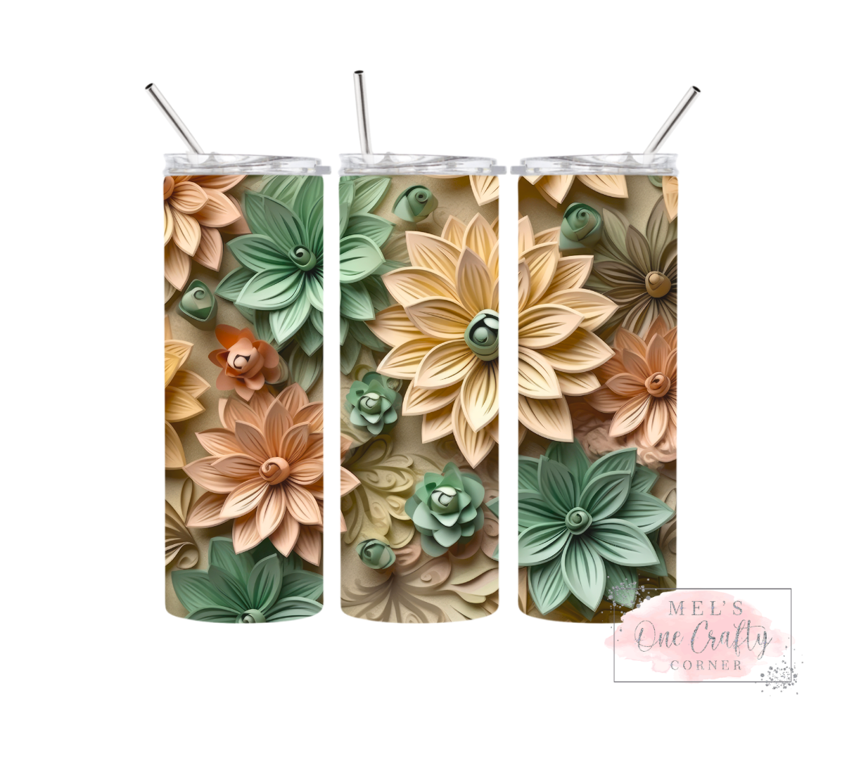 Olive Floral Tumbler