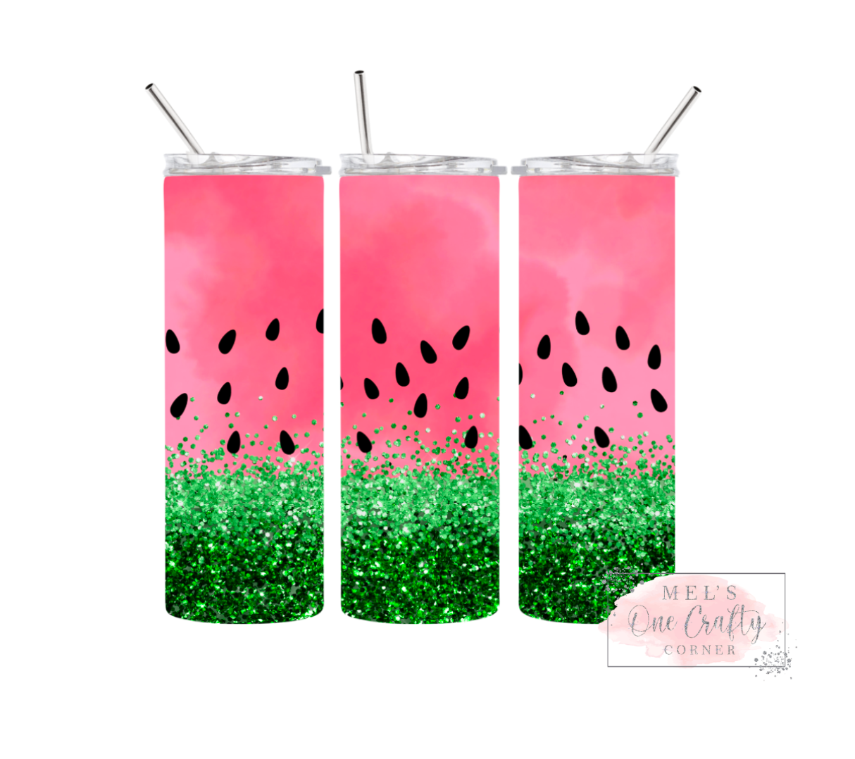 Sublimation Print Tumbler Wrap - Glitter Watermelon