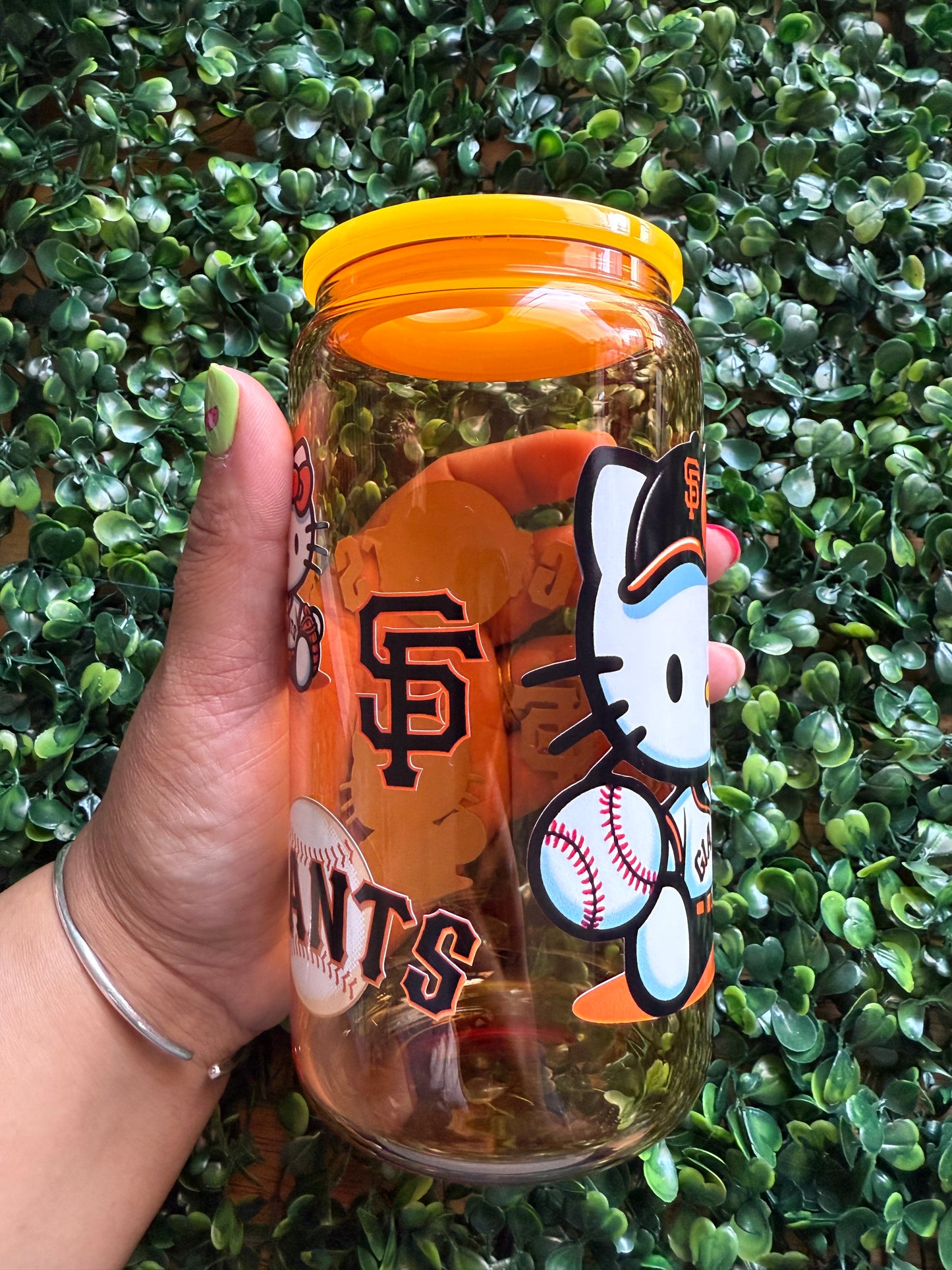 DISCOUNTED Glass Can - Orange HK SF