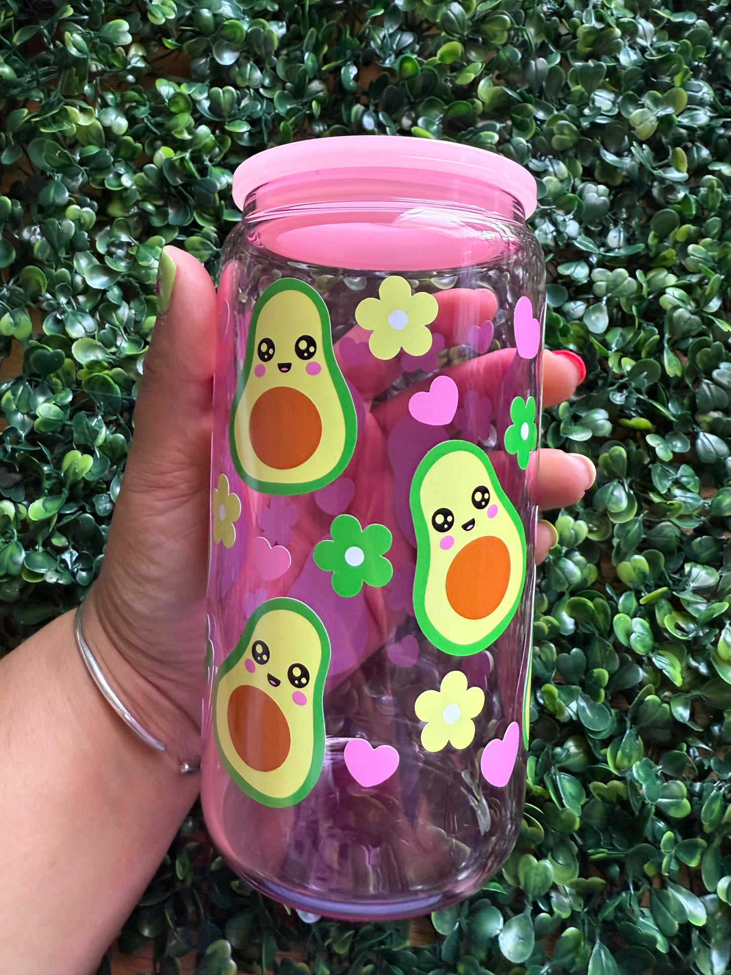 DISCOUNTED Glass Can - Avocado