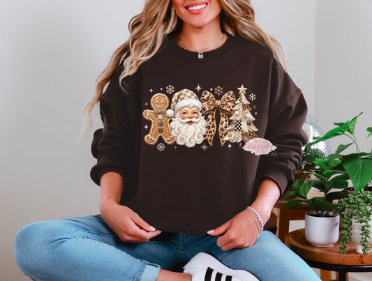 Painted Santa Collage Crewneck Sweatshirt