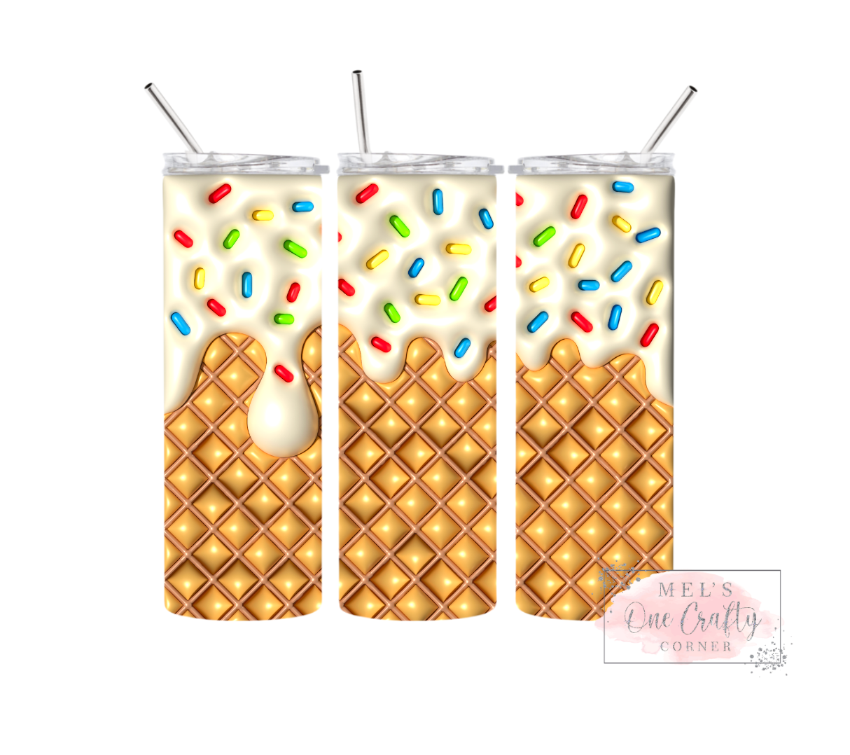Sublimation Print Tumbler Wrap - Vanilla Cone