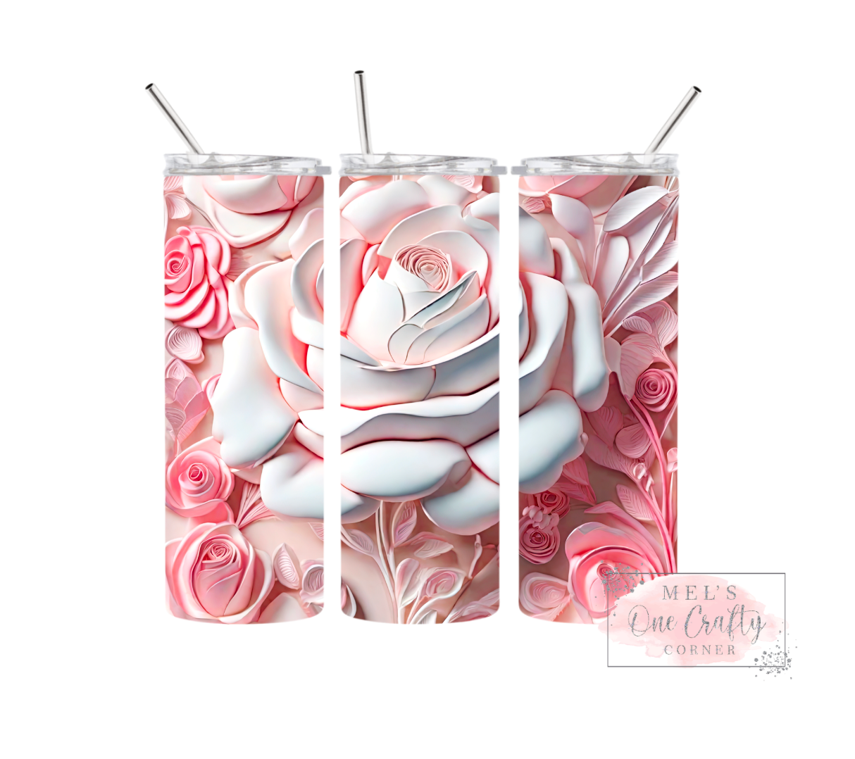 Sublimation Print Tumbler Wrap - Pink Rosé