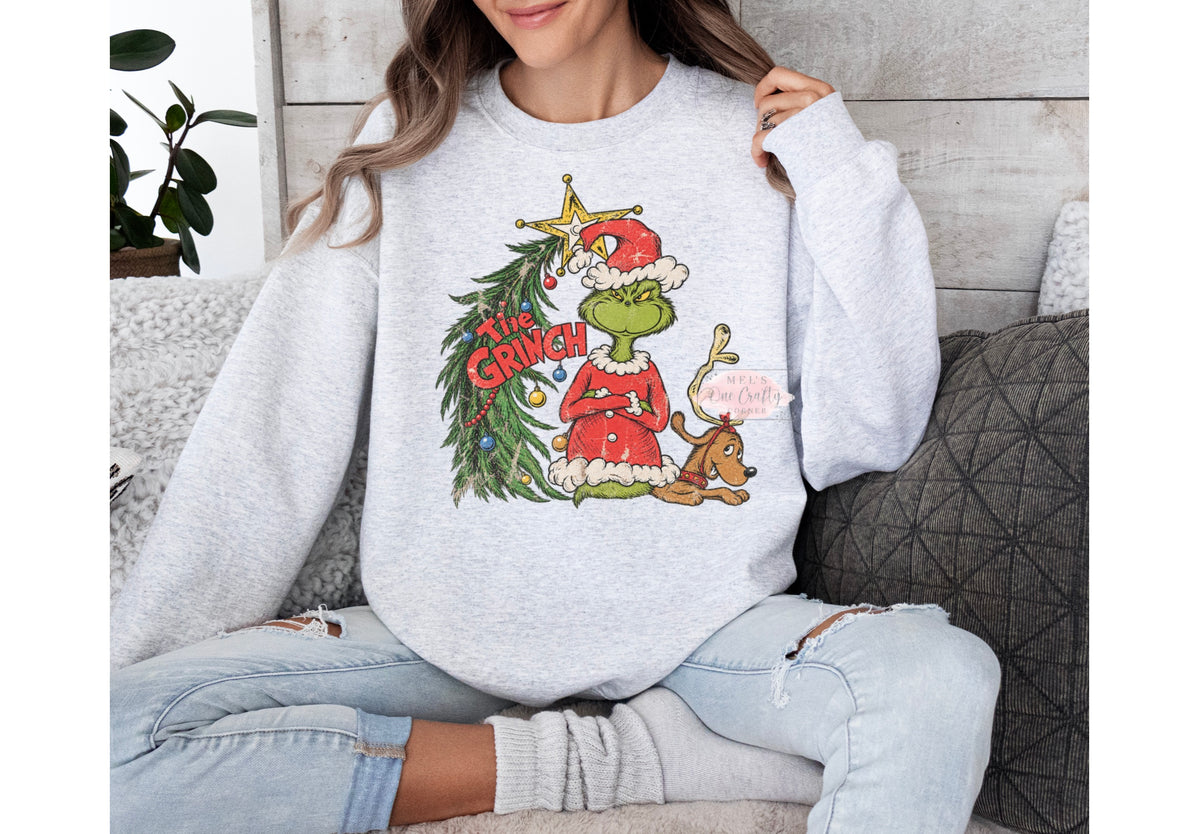 Vintage Grinchy Crew Neck Sweatshirt