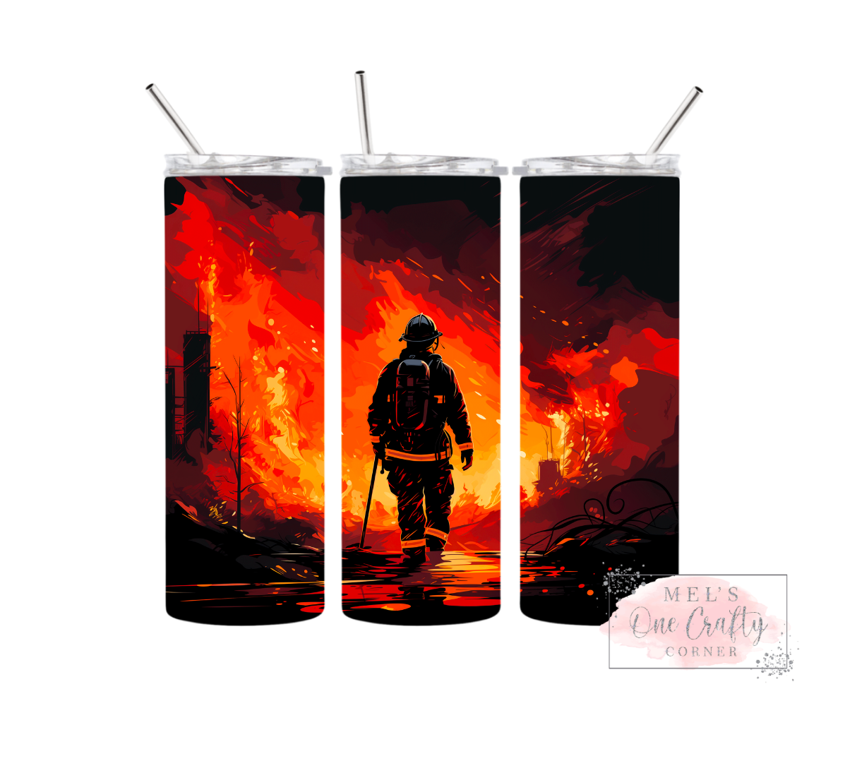 Sublimation Print Tumbler - Fire