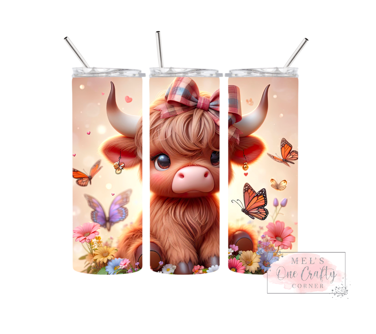 Sublimation Print Tumbler Wrap - Highland Butterfly