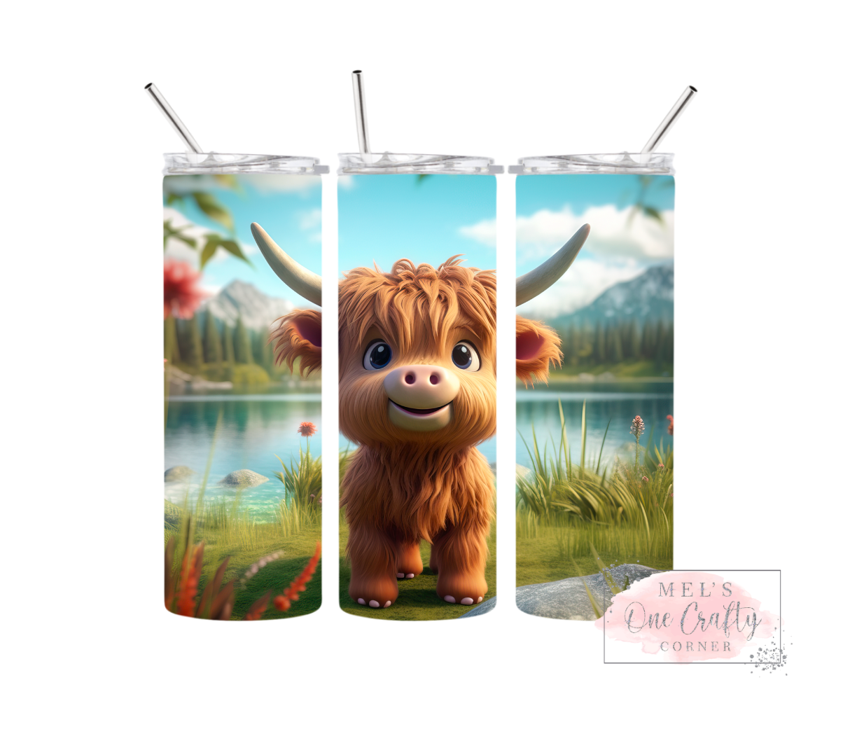 Sublimation Print Tumbler - Baby Cow