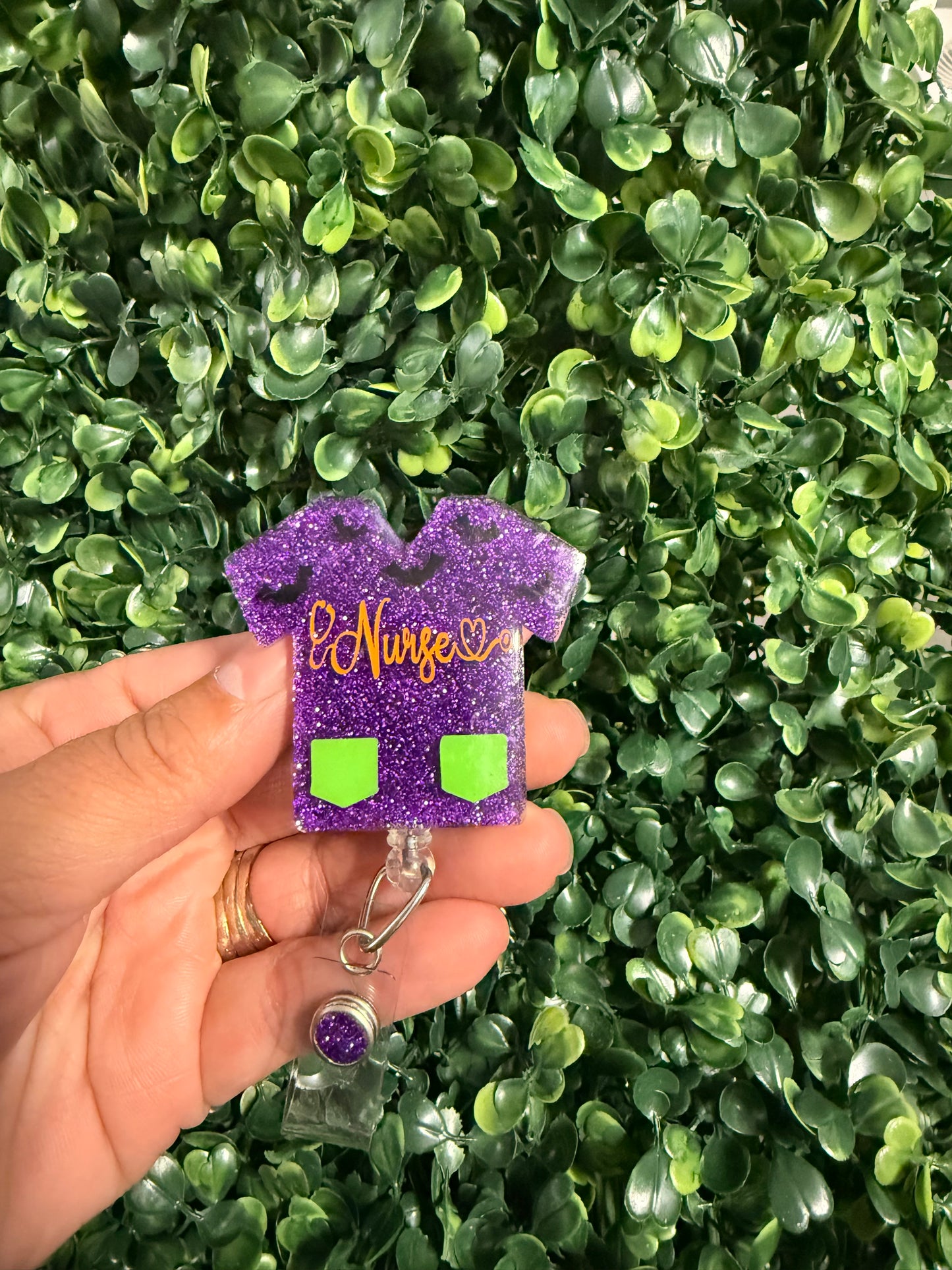Halloween Nurse Scrub Badge Reel