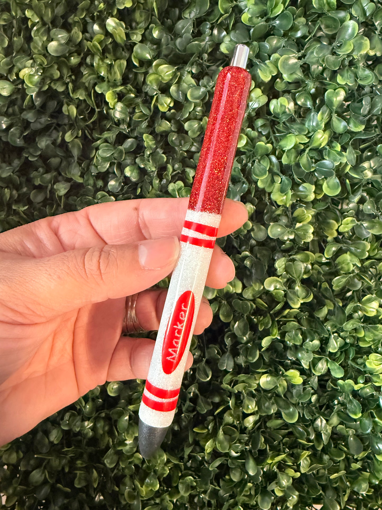 Red Marker Glitter Pen