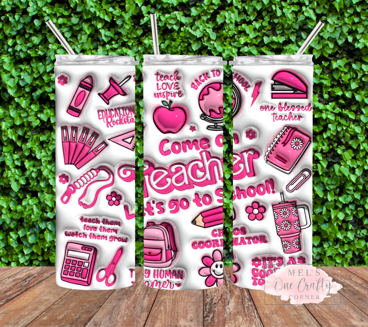 Sublimation Print Tumbler Wrap - Puff Come on Teacher