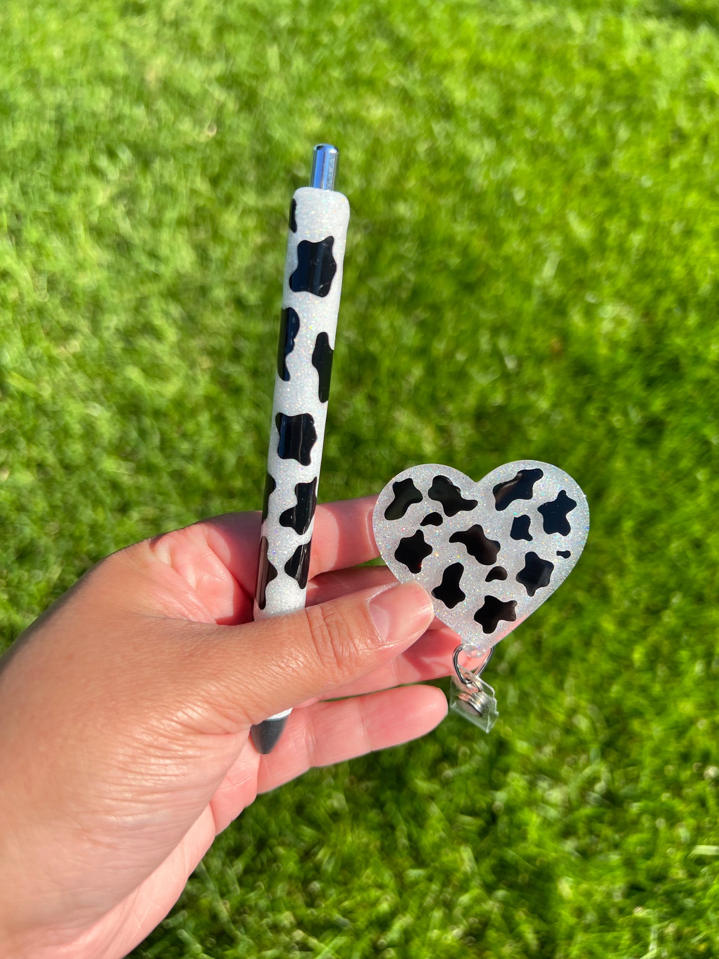 Heart Cow Badge Reel