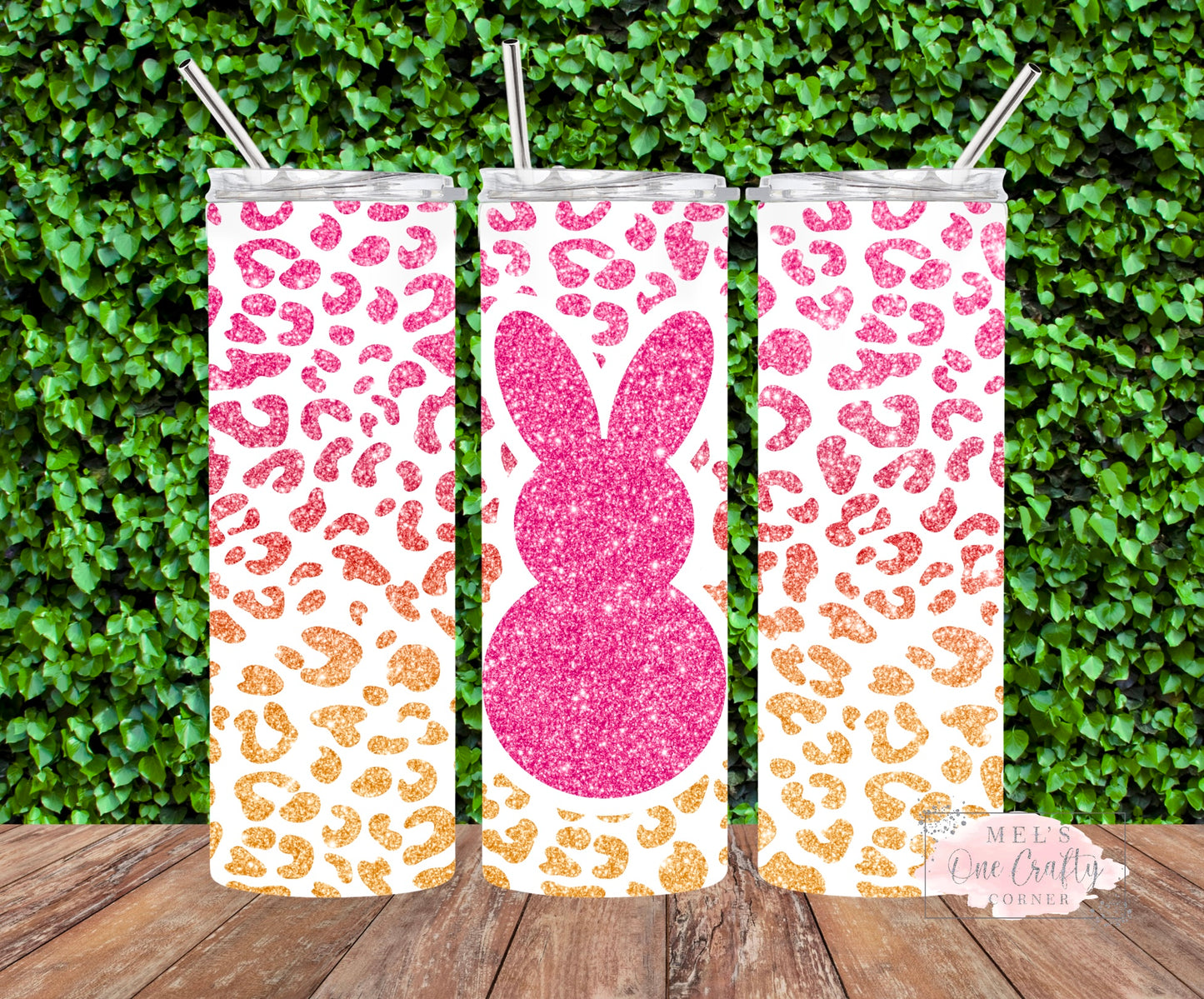 Summer Leopard Bunny Tumbler 20 oz.