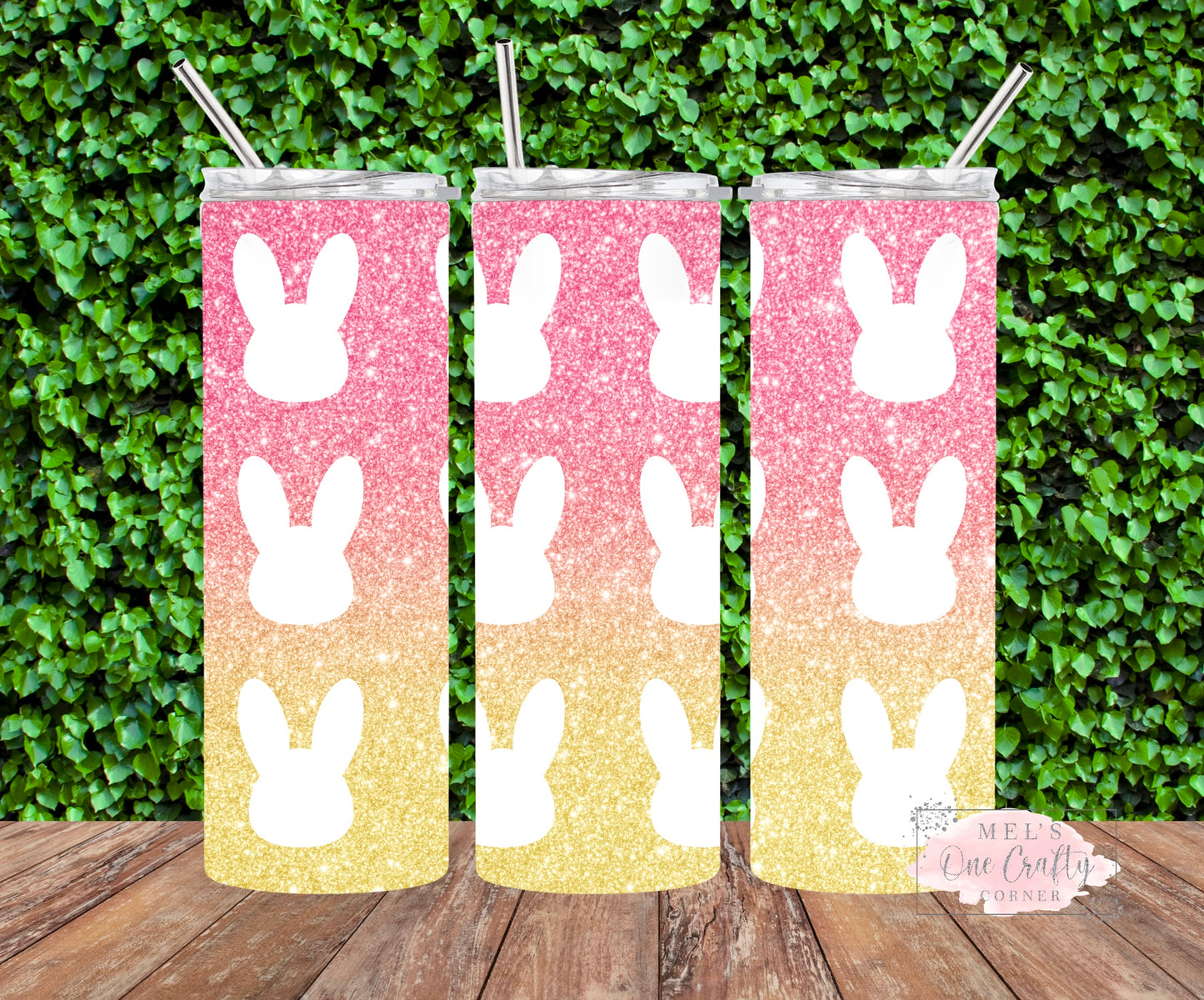 Sublimation Print Tumbler Wrap - Shimmer Bunny