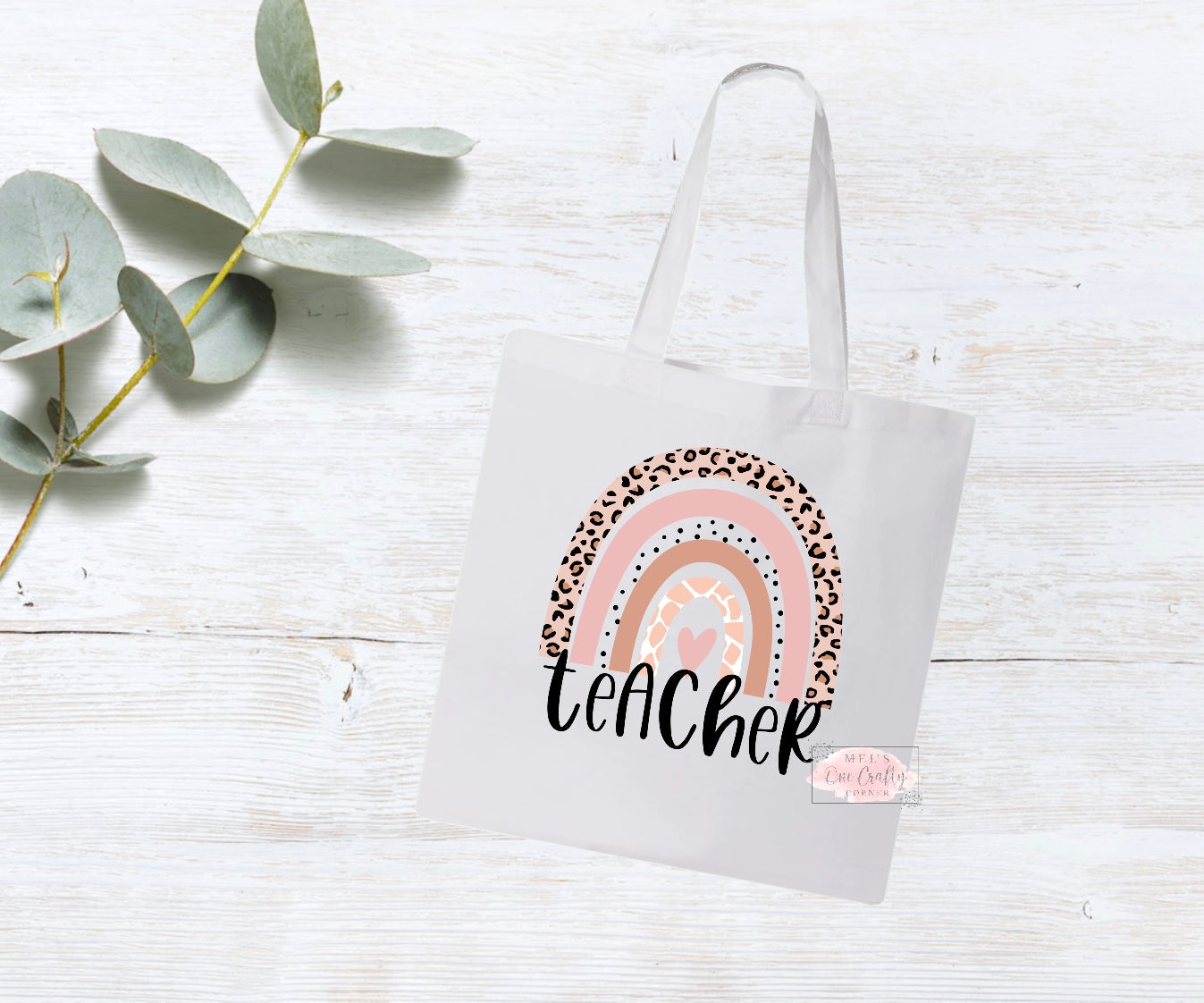 Teacher Leopard Rainbow Tote Bag