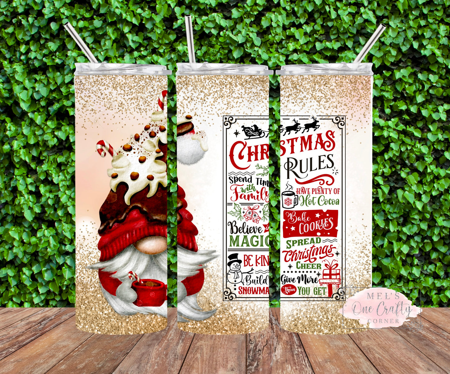 Sublimation Print Tumbler Wrap - Gnome Christmas Rules