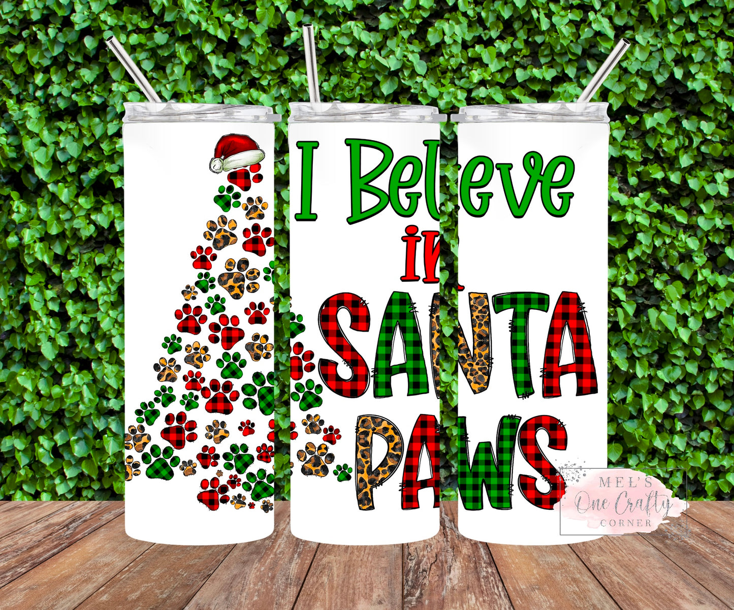 Sublimation Print Tumbler Wrap - Santa Paws