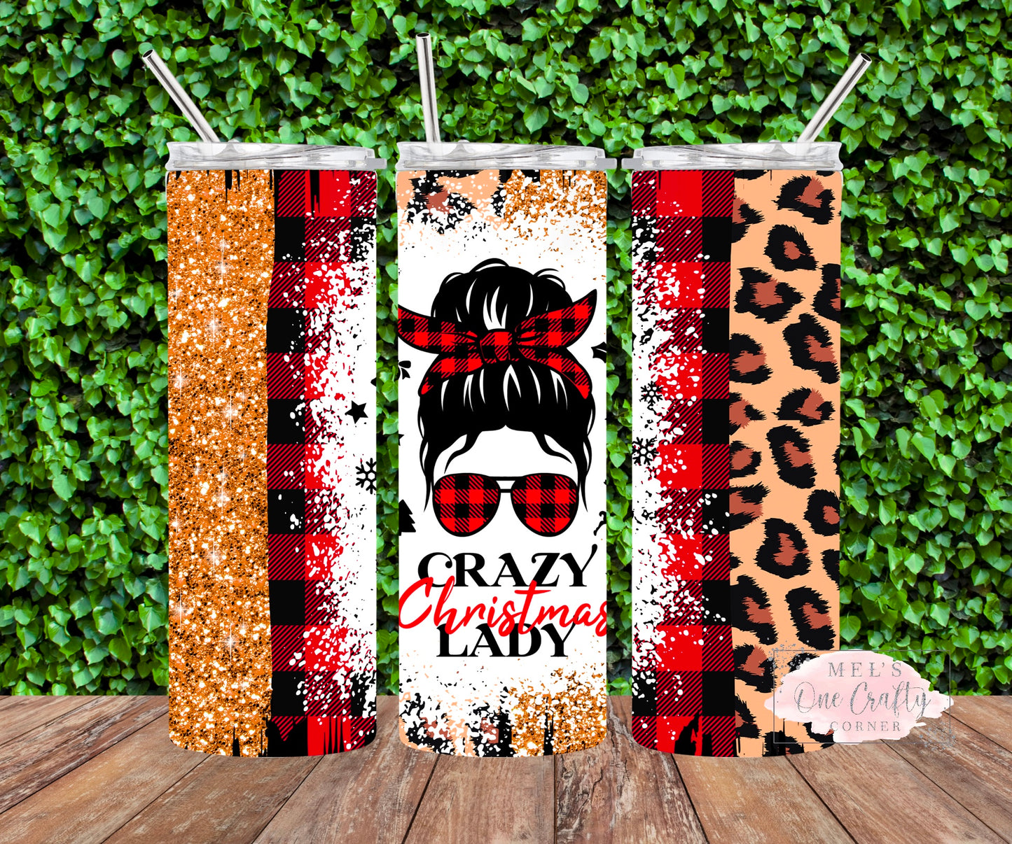 Sublimation Print Tumbler Wrap - Crazy Christmas Lady