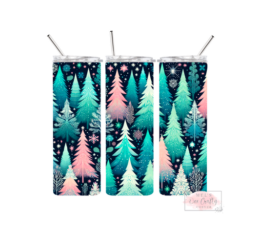 Sublimation Print Tumbler - Pastel Trees