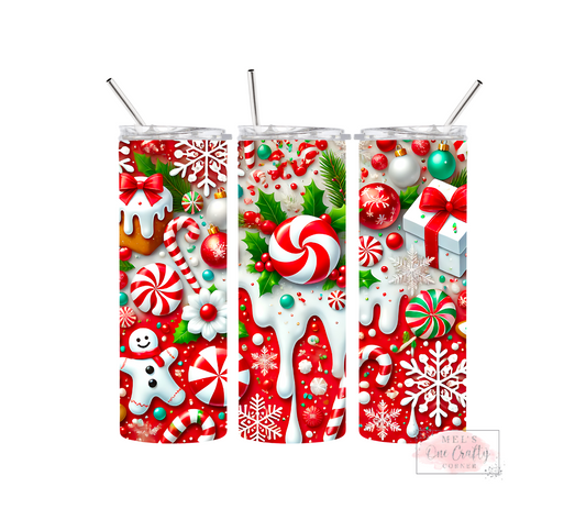 Sublimation Print Tumbler Wrap - Candy Cane Lane