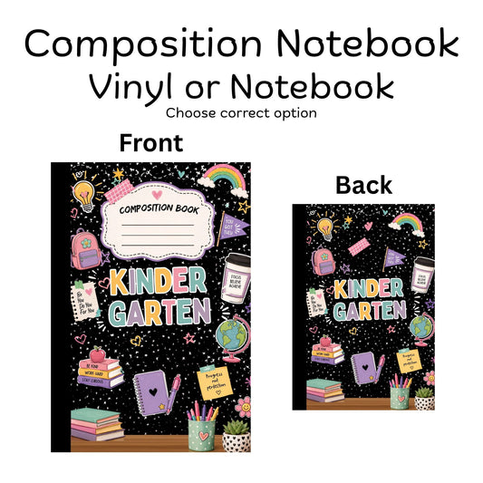 COMPOSITION VINYL OR NOTEBOOK - KINDERGARTEN