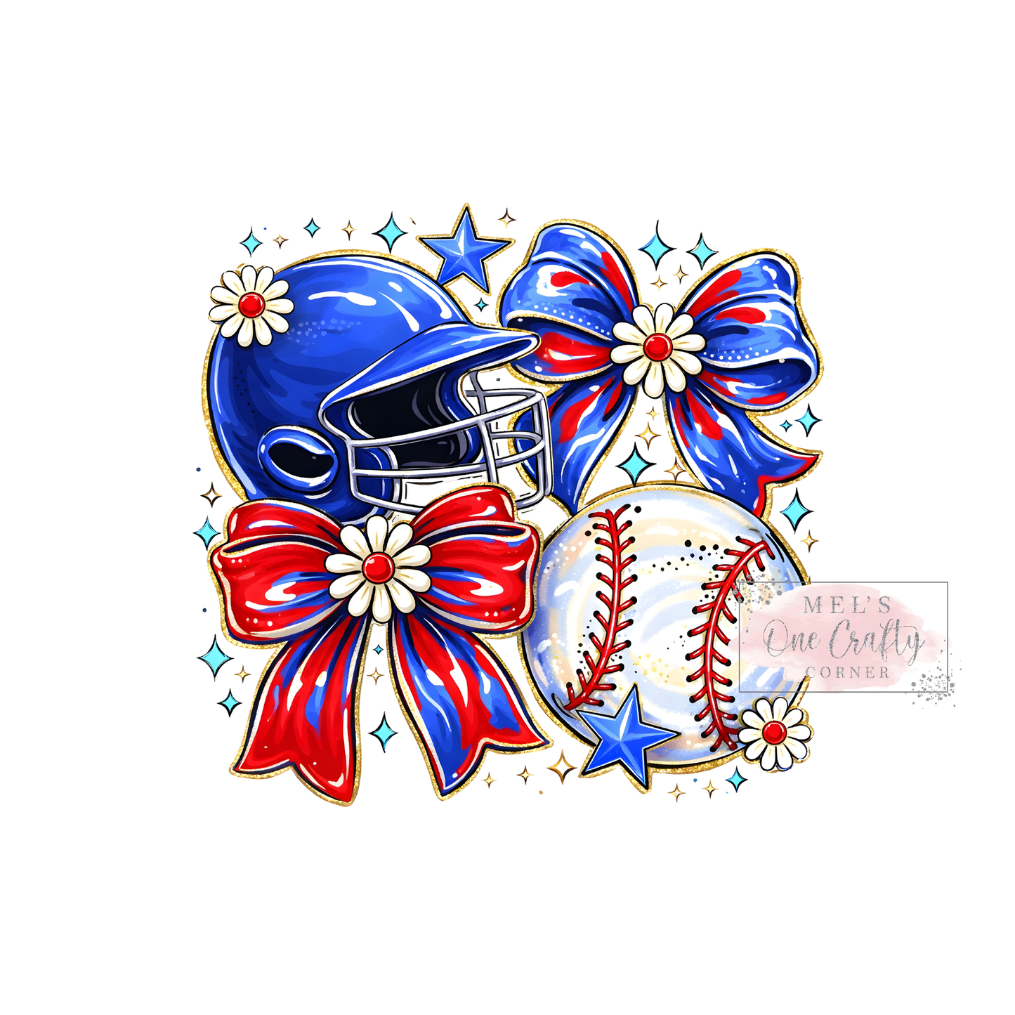 Baseball Bows - DTF Transfer