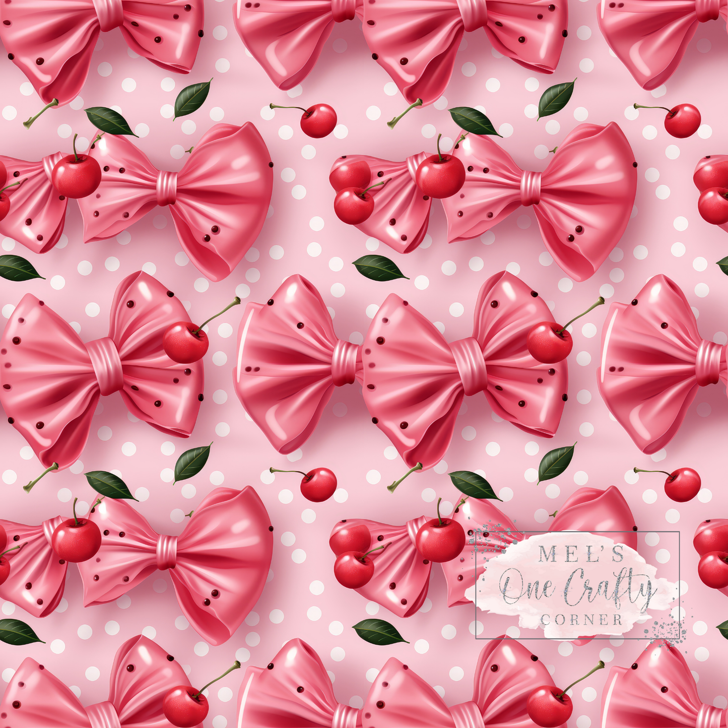 12x12 Vinyl Sheet - Cherry Polka-dots