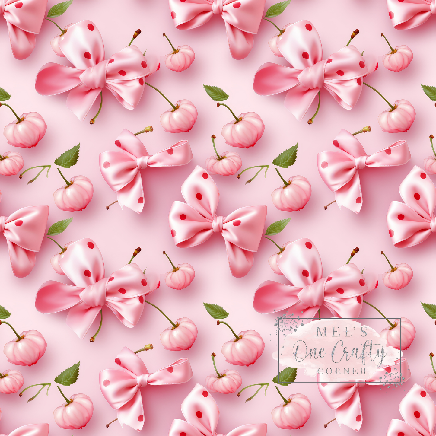 12x12 Vinyl Sheet - Pink Cherries