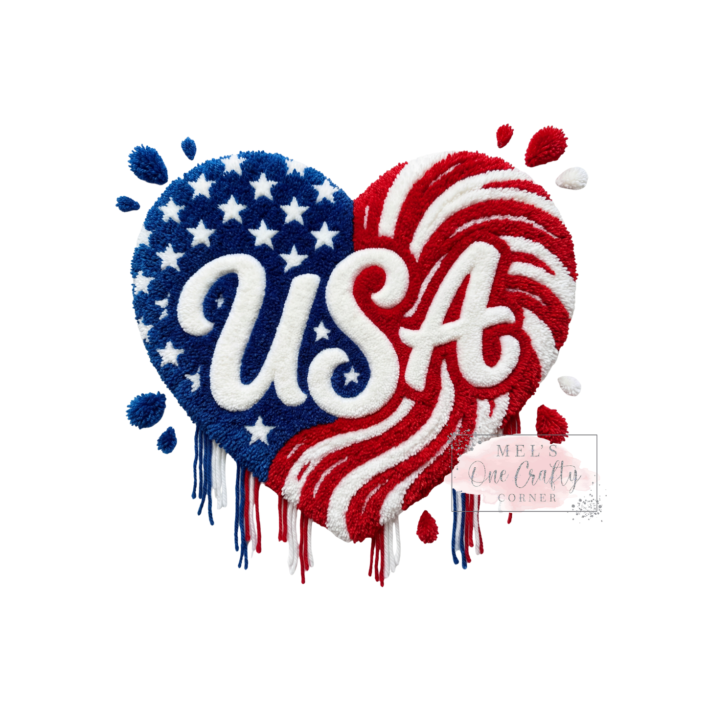 Faux Yarn Love USA - DTF Transfer