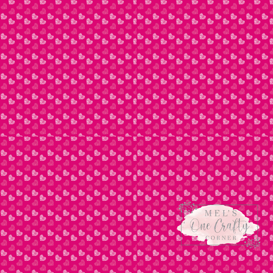 12x12 Vinyl Sheet - Pink Hearts