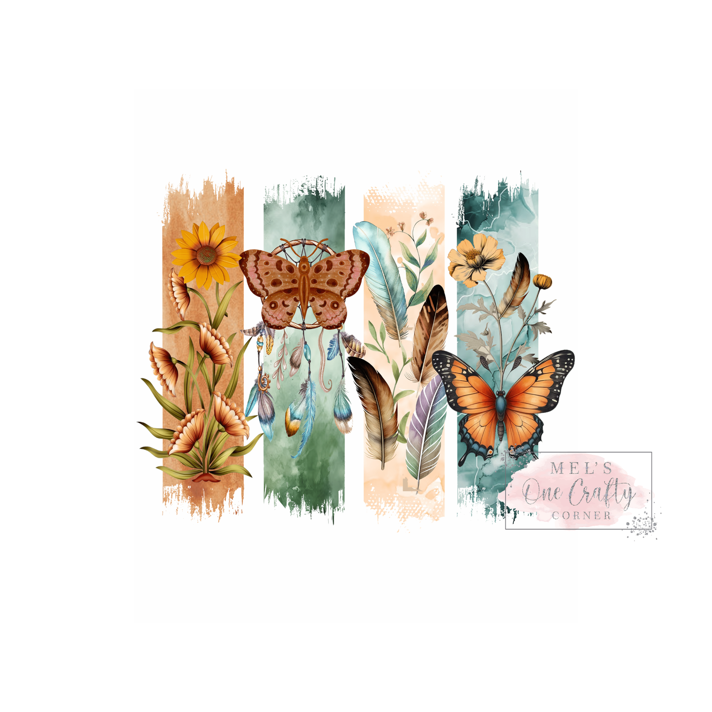 Boho Floral Butterflies - DTF Transfer