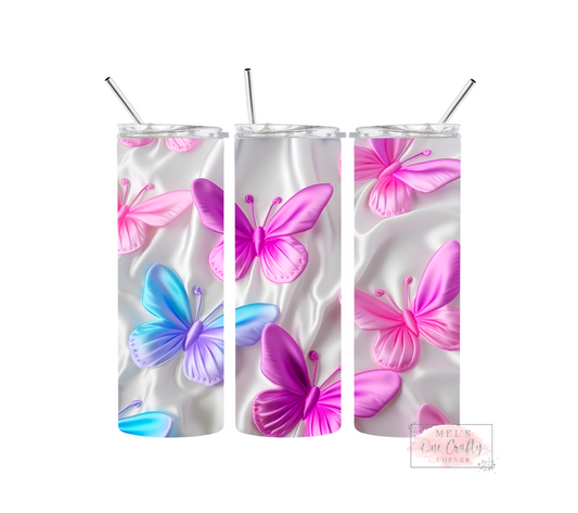 Sublimation Print Tumbler Wrap - Bright Butterflies