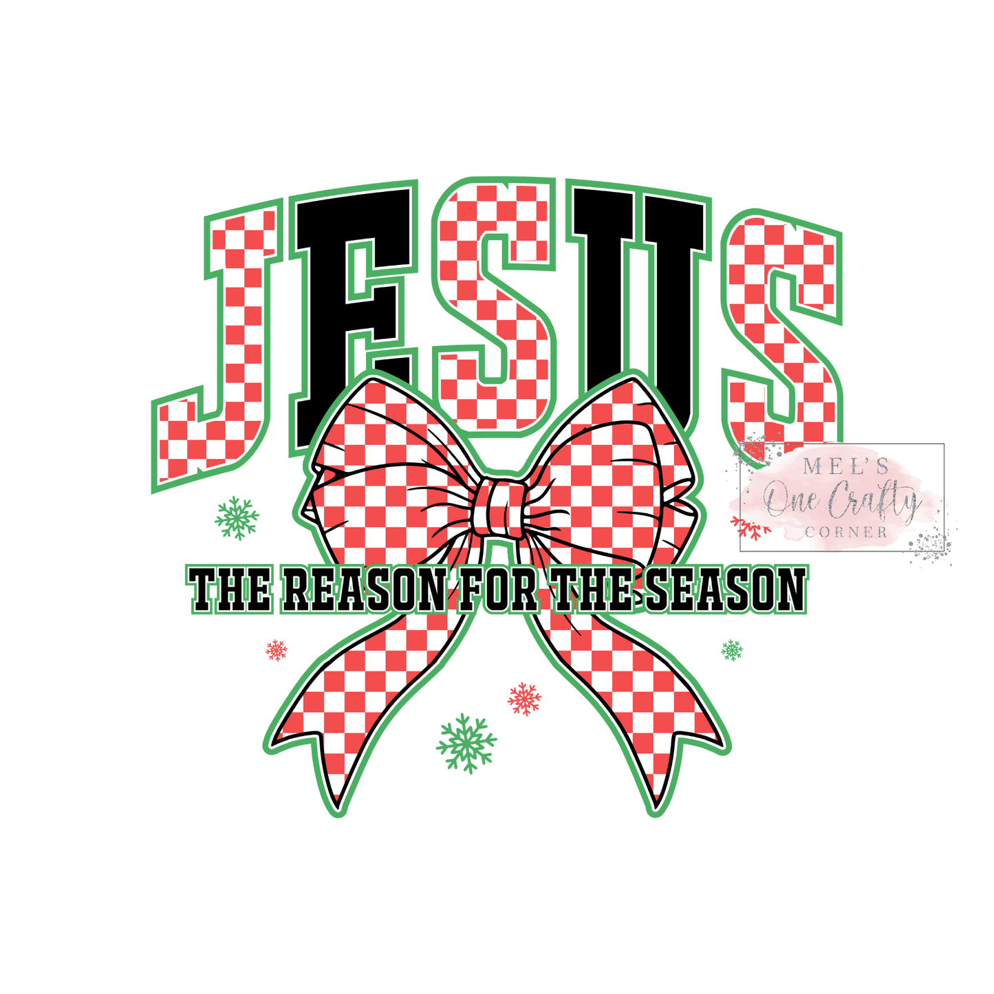 Checkered Jesus Coquette - DTF Transfer