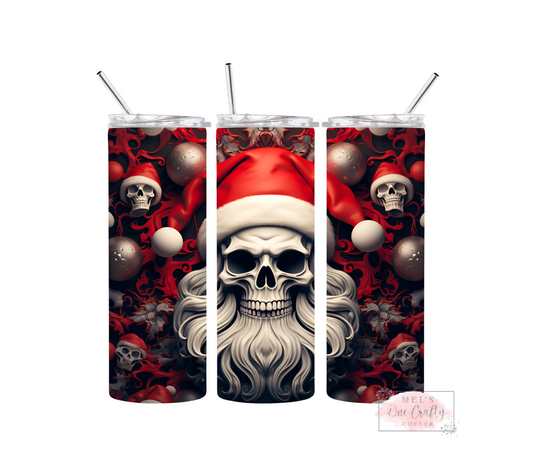 Sublimation Print Tumbler Wrap - Christmas Skull