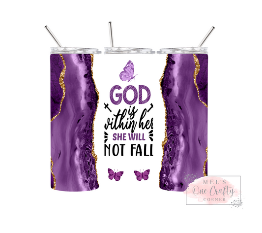 Sublimation Print Tumbler Wrap - God Is Within Her