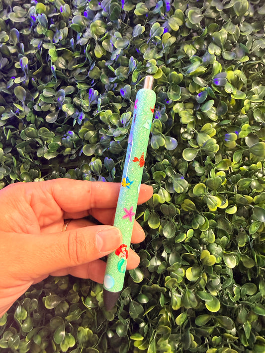 Little Mermaid Glitter Pen (light teal)