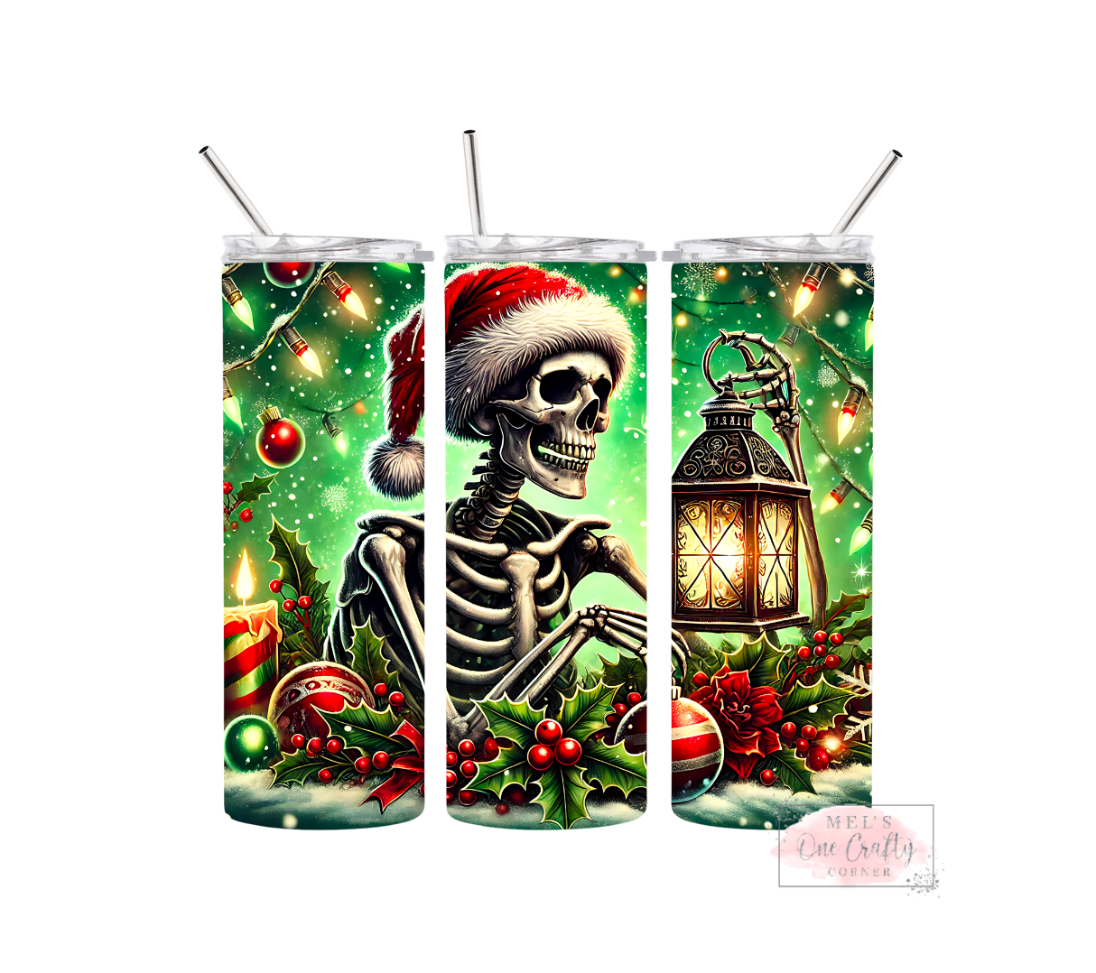 Sublimation Print Tumbler - Skeleton Christmas