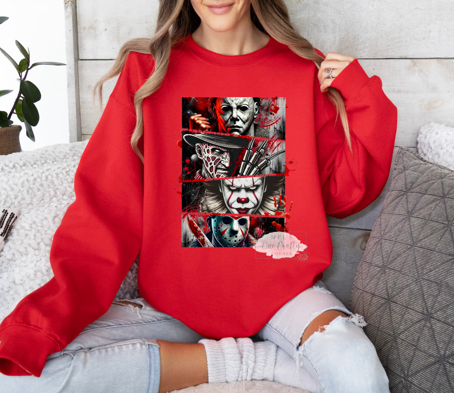 Unisex Halloween Horror Crew Neck Sweater