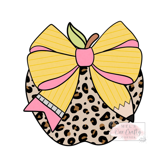 Teacher Leopard Apple - DTF Transfer