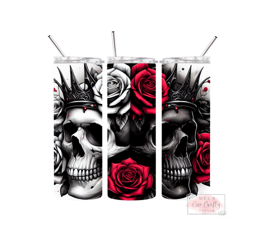 Sublimation Print Tumbler Wrap - Crown Skull